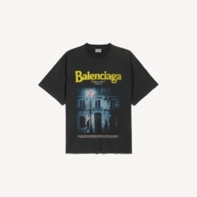 Tricou pentru bărbați „The Address” cu croială medie, în negru spălat