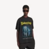 Tricou pentru bărbați „The Address” cu croială medie, în negru spălat