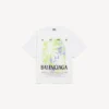 Tricou pentru bărbați „The Window” cu croială medie, de culoare albă