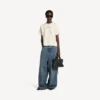 Tricou pentru femei Balenciaga cu croială medie, în culoarea crem