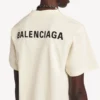 Tricou pentru femei Balenciaga cu croială medie, în culoarea crem