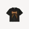 Tricou pentru femei Balenciaga Sacra Cœur cu croială medie, de culoare neagră