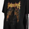 Tricou pentru femei Balenciaga Sacra Cœur cu croială medie, de culoare neagră