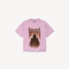 Tricou pentru femei Balenciaga Sacra Cœur cu croială medie, în nuanța roz vechi