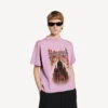 Tricou pentru femei Balenciaga Sacra Cœur cu croială medie, în nuanța roz vechi