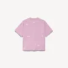 Tricou pentru femei cu 520 de autocolante, croială medie, în roz vechi/alb