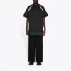 Tricou Polo casual Balenciaga FW21 pentru bărbați, cu mânecă scurtă, sport, dublu strat, negru 661507TKVA51042
