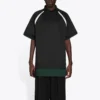 Tricou Polo casual Balenciaga FW21 pentru bărbați, cu mânecă scurtă, sport, dublu strat, negru 661507TKVA51042