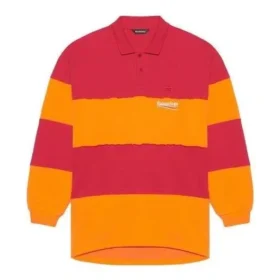 Tricou Polo cu mâneci lungi și decupaje „Raspberry Fluo Orange” 657073TKVA56667