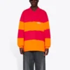 Tricou Polo cu mâneci lungi și decupaje „Raspberry Fluo Orange” 657073TKVA56667