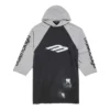 Tricou Raglan cu glugă și imprimeu 3B, oversized, „Black” 790403TQVT51083