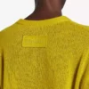 Tricou scurt cu guler rotund pentru femei, de culoare galben închis