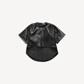 Tricou scurt cu trenă pentru femei, negru