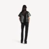 Pantaloni slim croiți pentru femei, de culoare neagră
