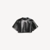 Tricou scurt pentru femei, negru