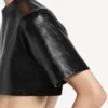 Tricou scurt pentru femei, negru
