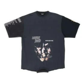 Tricou Speed Hunters cu imprimeu inversat, oversized „Black Faded” 698811TMVC90100