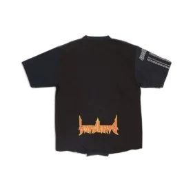 Tricou Speed Hunters cu imprimeu inversat, oversized „Black Faded” 698811TMVC90100