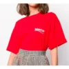 Tricou sport cu mânecă scurtă, croială largă, roșu 556102TAV446403