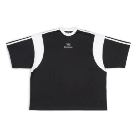 Tricou Sporty B cu croială dreaptă „Negru Alb” 699182TMVC41070 Tricou Sporty B cu croială dreaptă „Negru Alb” 699182TMVC41070