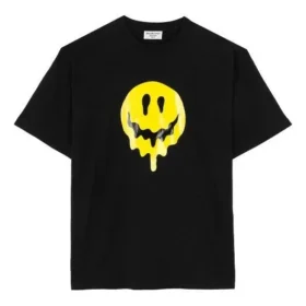 Tricou SS21 Drip Peace cu imprimeu, croială largă, negru 641655TKVA11012