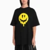 Tricou SS21 Drip Peace cu imprimeu, croială largă, negru 641655TKVA11012