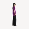 Tricou structurat pentru femei, în nuanța violet