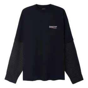 Tricou suprapus pentru Political Campaign, oversized „Black” 698631TKVJ19070