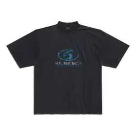 Tricou Surfer, croială medie „Black Blue” 764235TPVM31412
