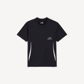 Tricou techwear pentru bărbați, cu mâneci scurte, în culorile bleumarin/alb
