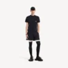 Tricou techwear pentru bărbați, cu mâneci scurte, în culorile bleumarin/alb