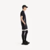 Tricou techwear pentru bărbați, cu mâneci scurte, în culorile bleumarin/alb
