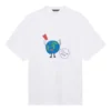 Tricou unisex alb cu mânecă scurtă, croială largă, țesătură simplă, stil retro, colecția SS21 657059TKV949000
