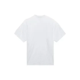 Tricou unisex alb cu mânecă scurtă, croială largă, țesătură simplă, stil retro, colecția SS21 657059TKV949000