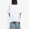 Tricou unisex alb cu mânecă scurtă, croială largă, țesătură simplă, stil retro, colecția SS21 657059TKV949000