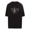 Tricou unisex cu guler rotund și imprimeu Paris, negru 594599TGV661000