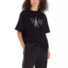 Tricou unisex cu guler rotund și imprimeu Paris, negru 594599TGV661000