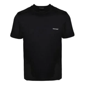 Tricou unisex cu guler rotund, mânecă scurtă și logo mic, negru 556151TYK281000