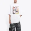 Tricou unisex cu imprimeu „I Love Dogs”, alb, 641614TJVH19000