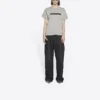 Tricou unisex cu mânecă scurtă, clasic retro, cu logo estompat și decupaje, gri 661705TKVD58174