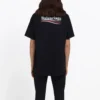 Tricou unisex cu mânecă scurtă, croială lejeră și logo, negru 556150TAV441000