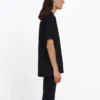 Tricou unisex cu mânecă scurtă, croială lejeră și logo, negru 556150TAV441000