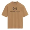 Tricou unisex cu mânecă scurtă și imprimeu BB, de culoare kaki 578139TEV529610