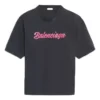 Tricou unisex cu mânecă scurtă și imprimeu cu logo, negru 583098TFV598465