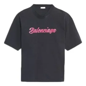 Tricou unisex cu mânecă scurtă și imprimeu cu logo, negru 583098TFV598465