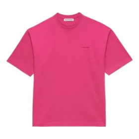 Tricou unisex cu mânecă scurtă și logo retro, roz 556104TBV435630