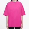 Tricou unisex cu mânecă scurtă și logo retro, roz 556104TBV435630