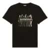 Tricou unisex cu mânecă scurtă, lejer, cu imprimeu retro al logo-ului trupei, negru 612966TIVA11000