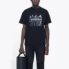 Tricou unisex cu mânecă scurtă, lejer, cu imprimeu retro al logo-ului trupei, negru 612966TIVA11000