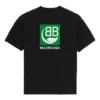 Tricou unisex cu mânecă scurtă pentru bărbați, negru, cu imprimeu logo Balenciaga 594579THV631000